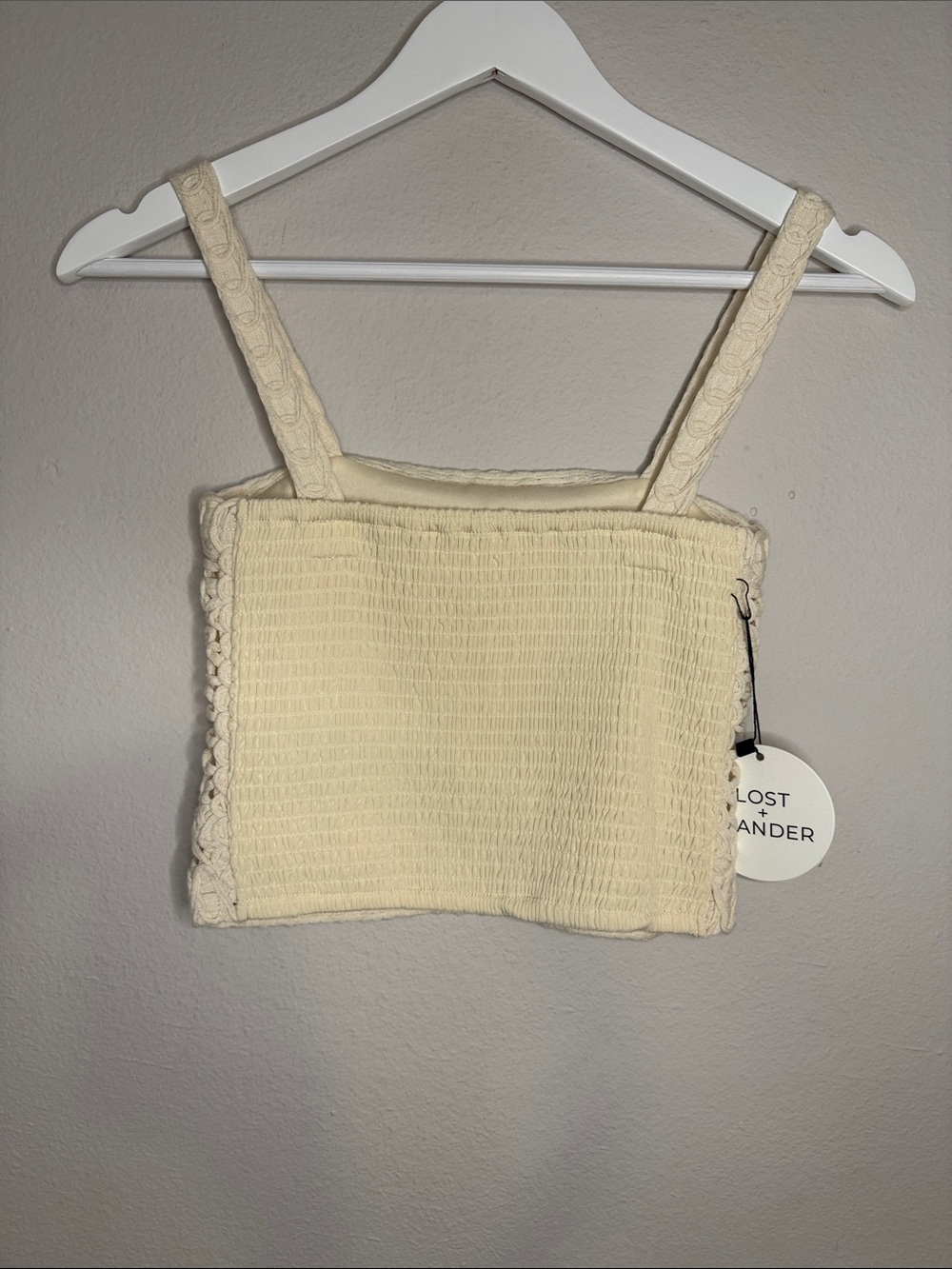 Lost + Wander Lucia Crochet Floral Crop Top - Cream - Picture 5 of 8